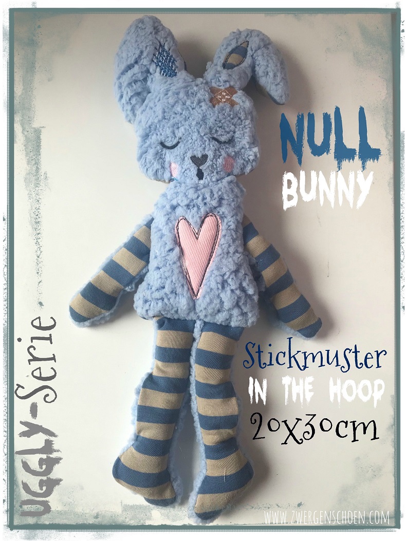 ♥NULL Bunny♥ Stickmuster ITH 20x30cm UGGLY SERIE