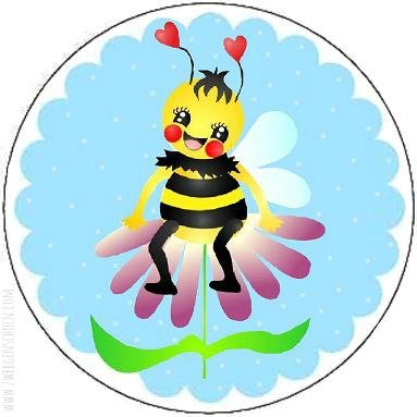 ♥SAVE THE BEES♥ STICKER Bee HEAVEN`s BLUE 20pcs 4,5cm
