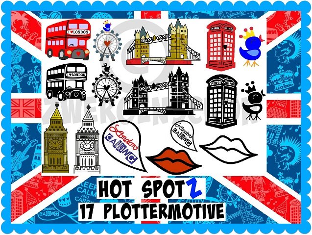 ♥HOT SPOTz♥ PLOTTERDATEI<br>Best of LONDON gewerbl. NUTZUNG