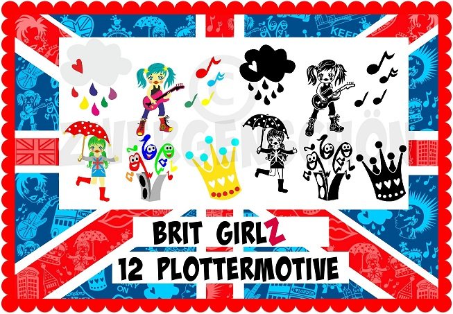 ♥BRIT GIRLz♥ PLOTTERfiles LONDON GIRL SVG, DFX, JPG