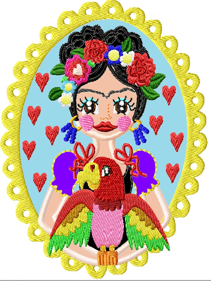 ♥VIVA los ANIMALES Papagei♥ STICKMUSTER Parrot FLOWER girl
