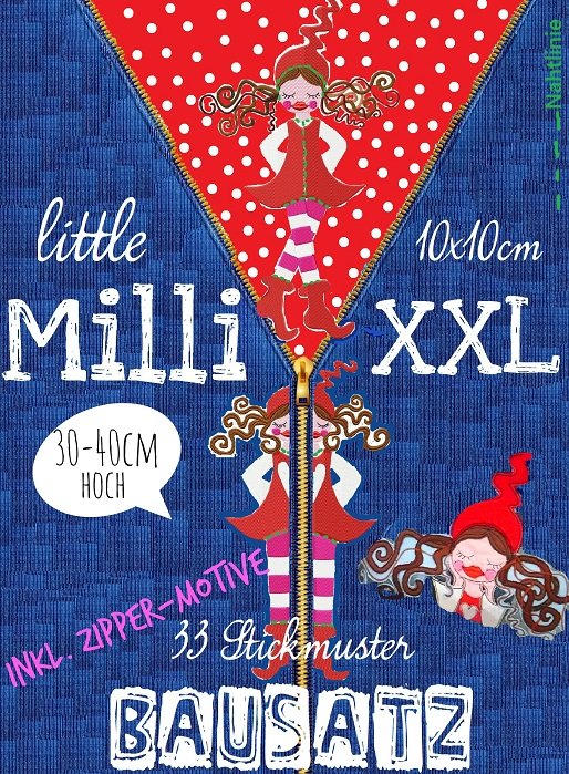 ♥little MILLI XXL Building♥ Embroidery-File SET 10x10cm