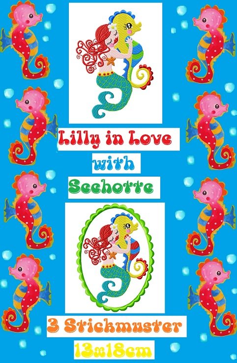 ♥LILLY in LOVE with SEEhotte♥ Stickmuster 13x18cm