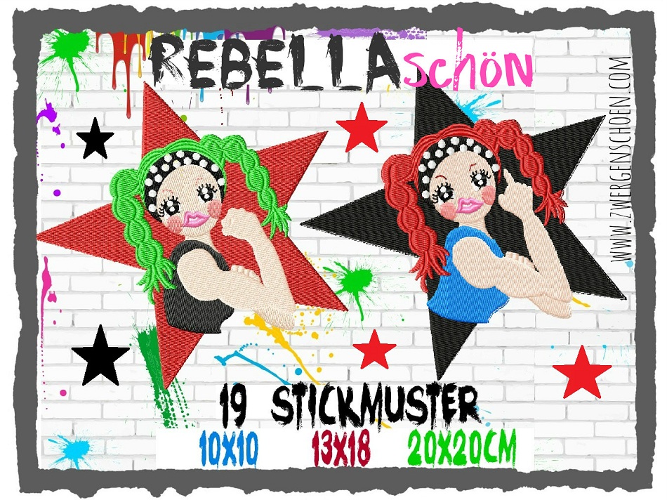 ♥REBELLAschoen♥ Embroiderx FILE SET Revolution GIRL Power