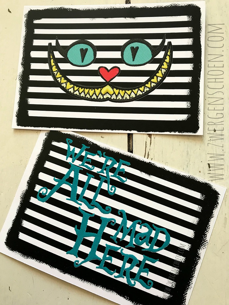 ♥ART-CARD♥ Postcard SET of 3 ALICE Chesire Cat