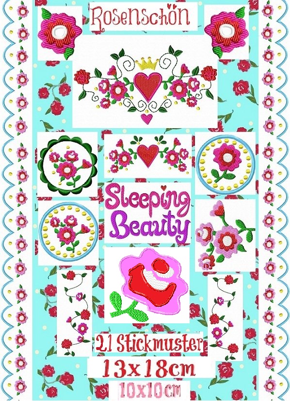 ♥ROSENSCHoeN♥ Embroidery-Set ROSES 10x10 13x18cm